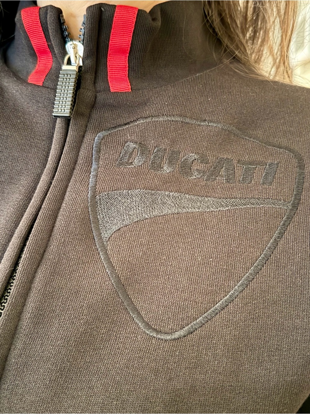 NWOT❗️Ducati Women's Black Lightweight Zip Jacket with Red Trim - Size M